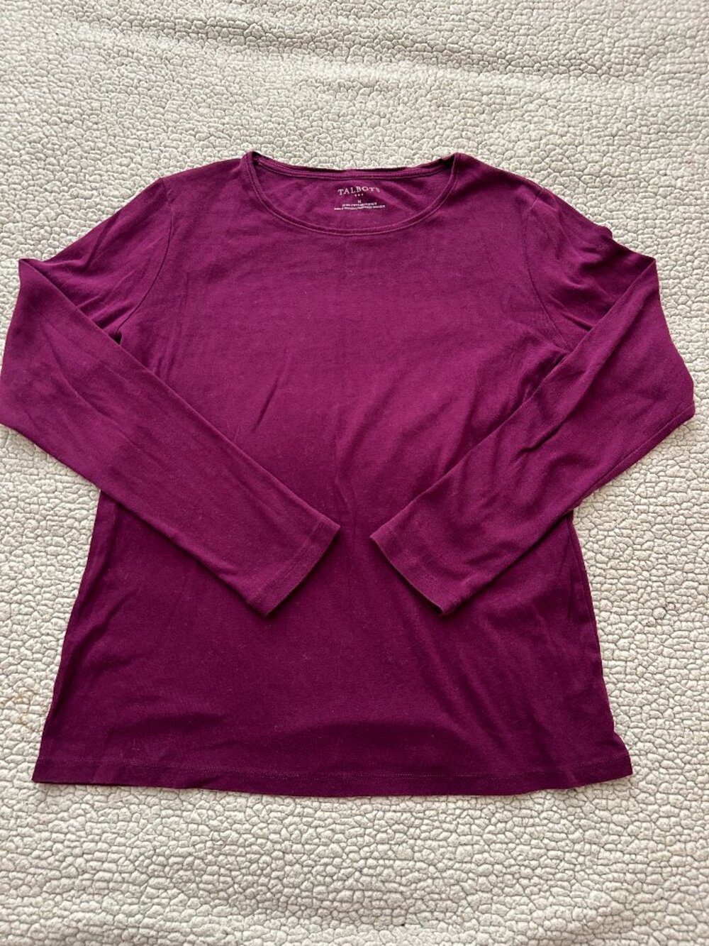 Talbots -- plum cotton long sleeve top
